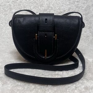 FOSSIL Harwell‎ Mini Flap Crossbody Purse Black Leather Adjustable Strap Clean
